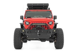 Full-Width Front Winch Bumper with 20-Inch LED Light Bar, view 4, Rough Country 10585