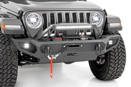 Full-Width Front Winch Bumper with 20-Inch LED Light Bar, Rough Country 10585