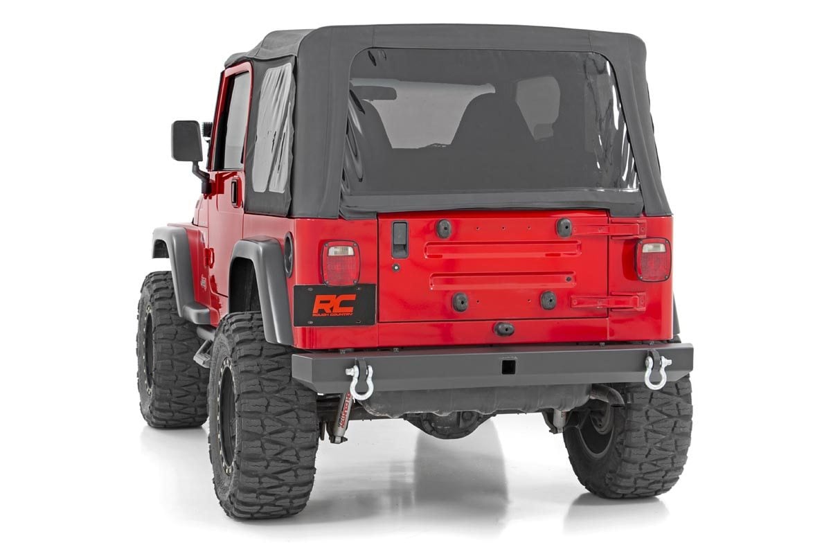 Rear Bumper with 4.75-Ton D-Rings for Jeep Wrangler TJ, Rough Country 10591