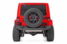 Full-Width Rear Bumper for Jeep Wrangler JK (2007-2017) shown installed, Rough Country 10593A