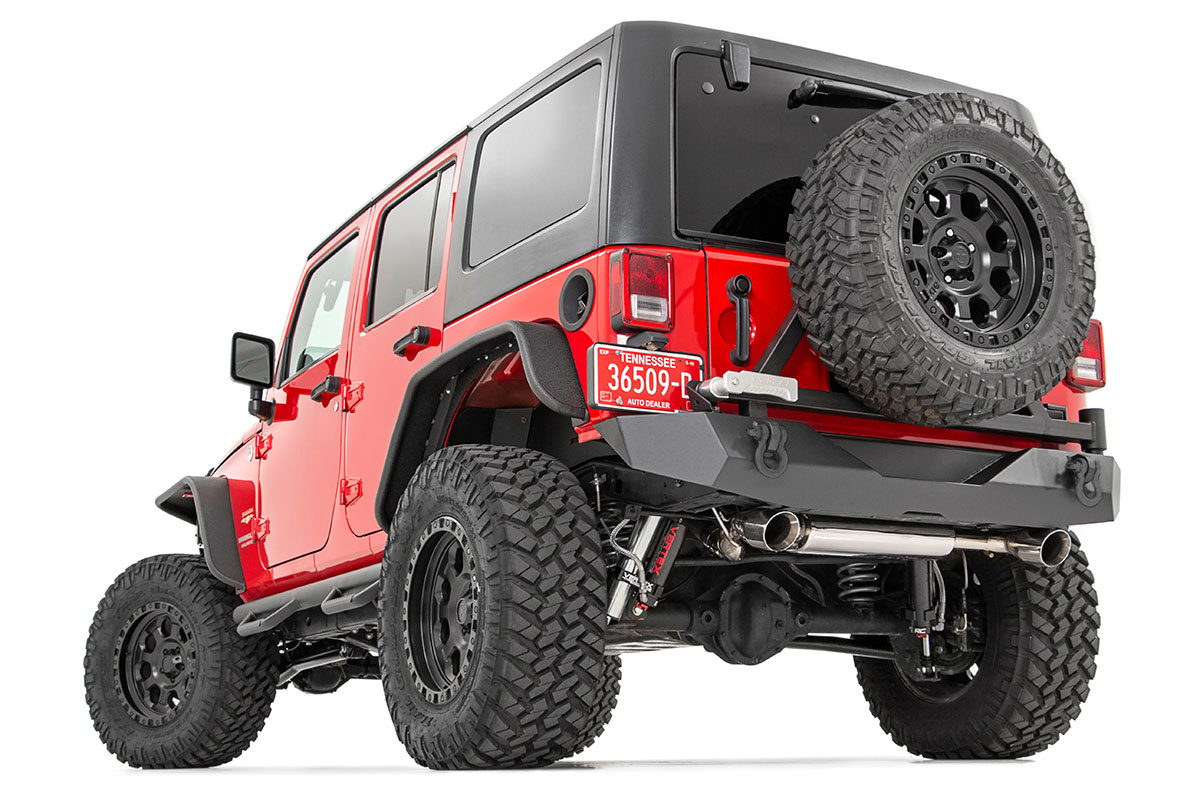 Rear Bumper with Swing-Out Tire Carrier for Wrangler JK — Rough Country 10594A — Rear Bumpers