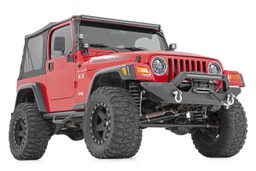 Front Bumper with 20-Inch LED Light Bar for Wrangler TJ, view 2, Rough Country 10595