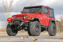 Front Bumper with 20-Inch LED Light Bar for Wrangler TJ, view 3, Rough Country 10595