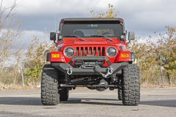 Front Bumper with 20-Inch LED Light Bar for Wrangler TJ, view 4, Rough Country 10595