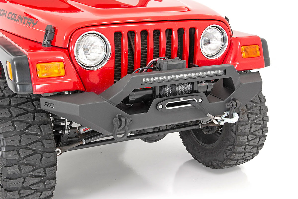 Rough Country Front Bumper with 20-Inch LED Light Bar for Wrangler TJ