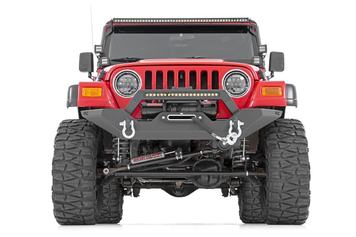 Front Bumper with 20-Inch LED Light Bar for Wrangler TJ, Rough Country 10595