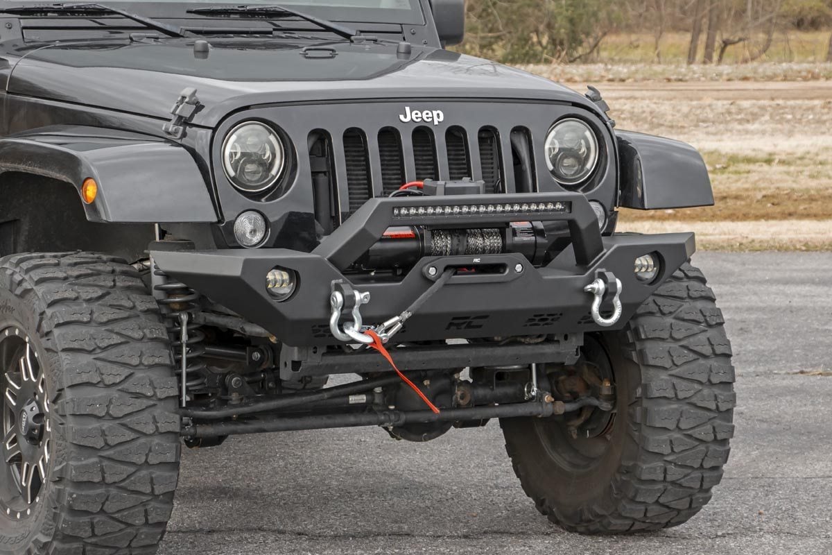 Rough Country Front Winch Bumper with 20-Inch LED Light Bar