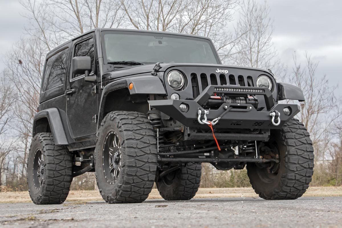 Front Winch Bumper with 20-Inch LED Light Bar, Rough Country 10596