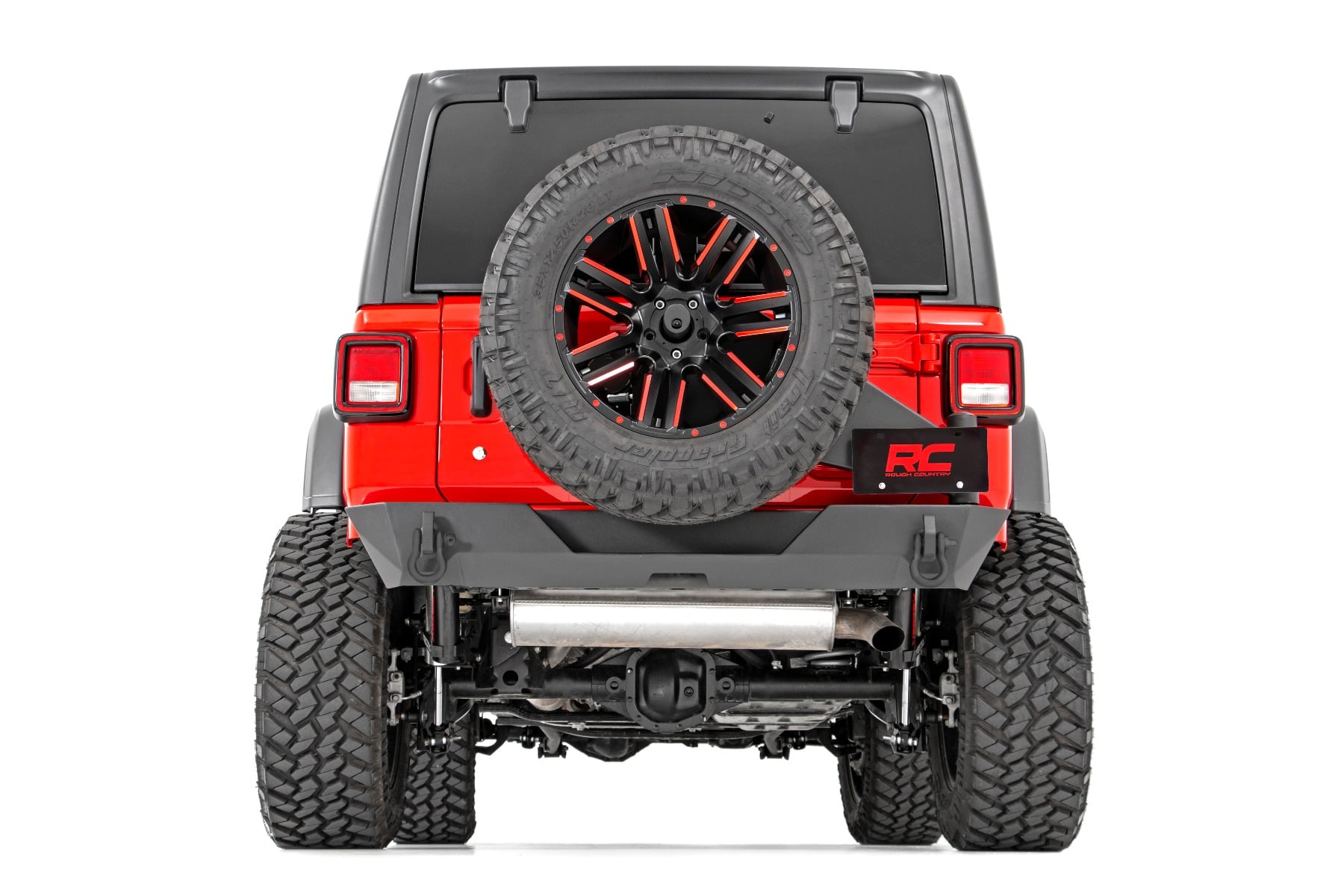 Rear Bumper with Swing-Out Tire Carrier for Wrangler JL — Rough Country 10598 — Rear Bumpers