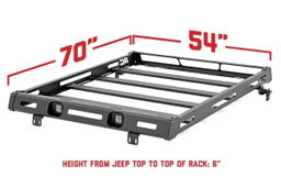 Roof Rack with 50-Inch LED Light Bar for Jeep Wrangler (2007-2017), view 4, Rough Country 10615
