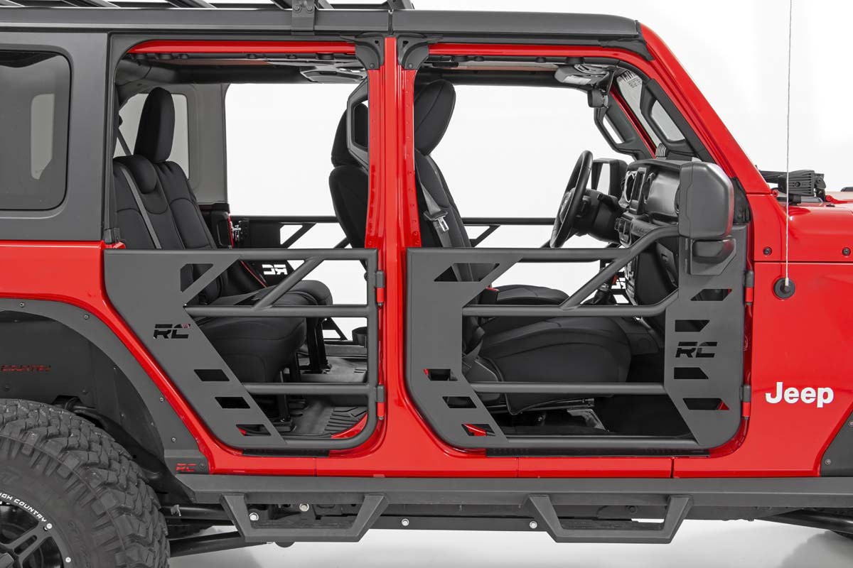 Front Tubular Doors for Jeep Wrangler 4WD (2018-2025), Rough Country 10617