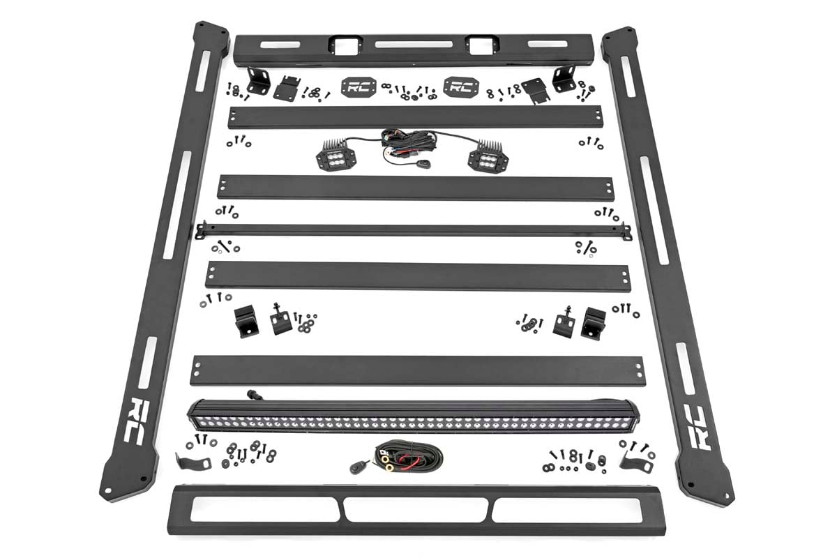 Rough Country Roof Rack with Black Series LEDs for Jeep Wrangler 4WD