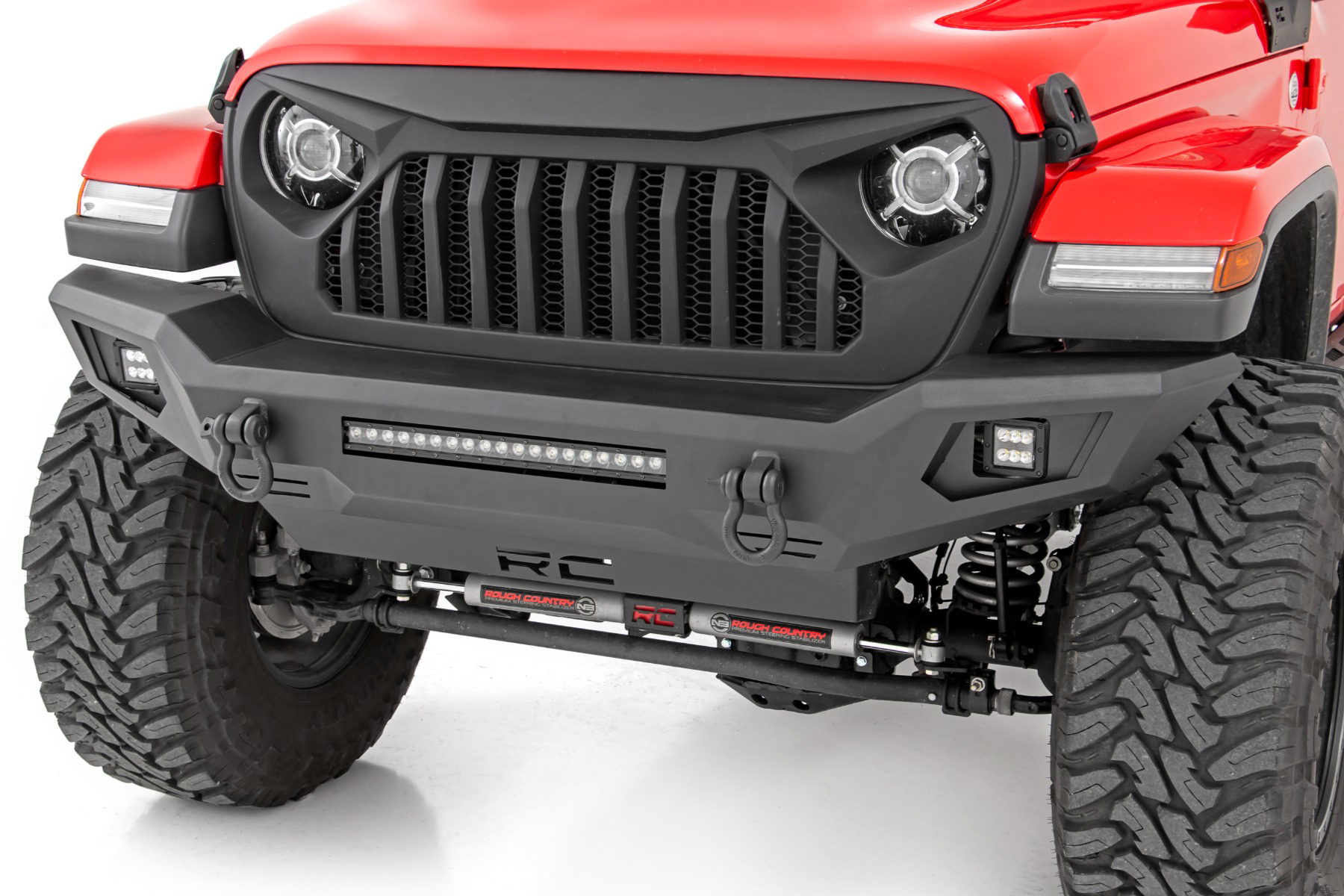 Rough Country Full-Width Pre-Runner Front Bumper with LED Light Bar