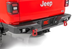 Rear Bumper with Bed Steps and LED Cubes for Gladiator, view 5, Rough Country 10646