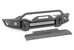 Tubular Front Winch Bumper with 20-Inch LED Light Bar, Rough Country 10647
