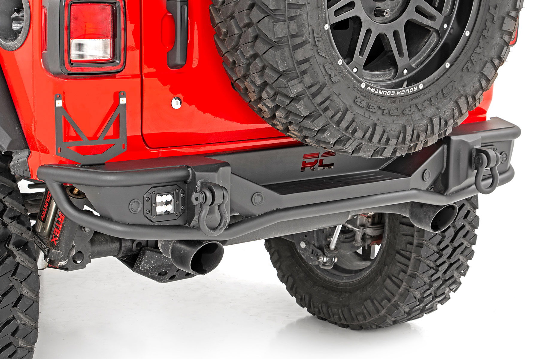 Tubular Rear Bumper for Jeep Wrangler JL (2018-2025) — Rough Country 10648 — Rear Bumpers