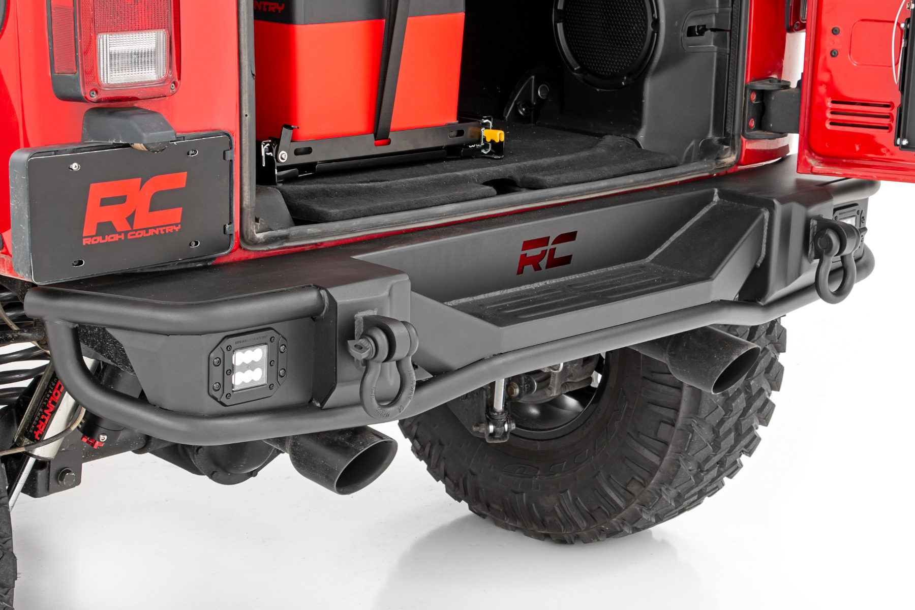 Tubular Rear Bumper for Jeep Wrangler JK (2007-2017) — Rough Country 10649 — Rear Bumpers