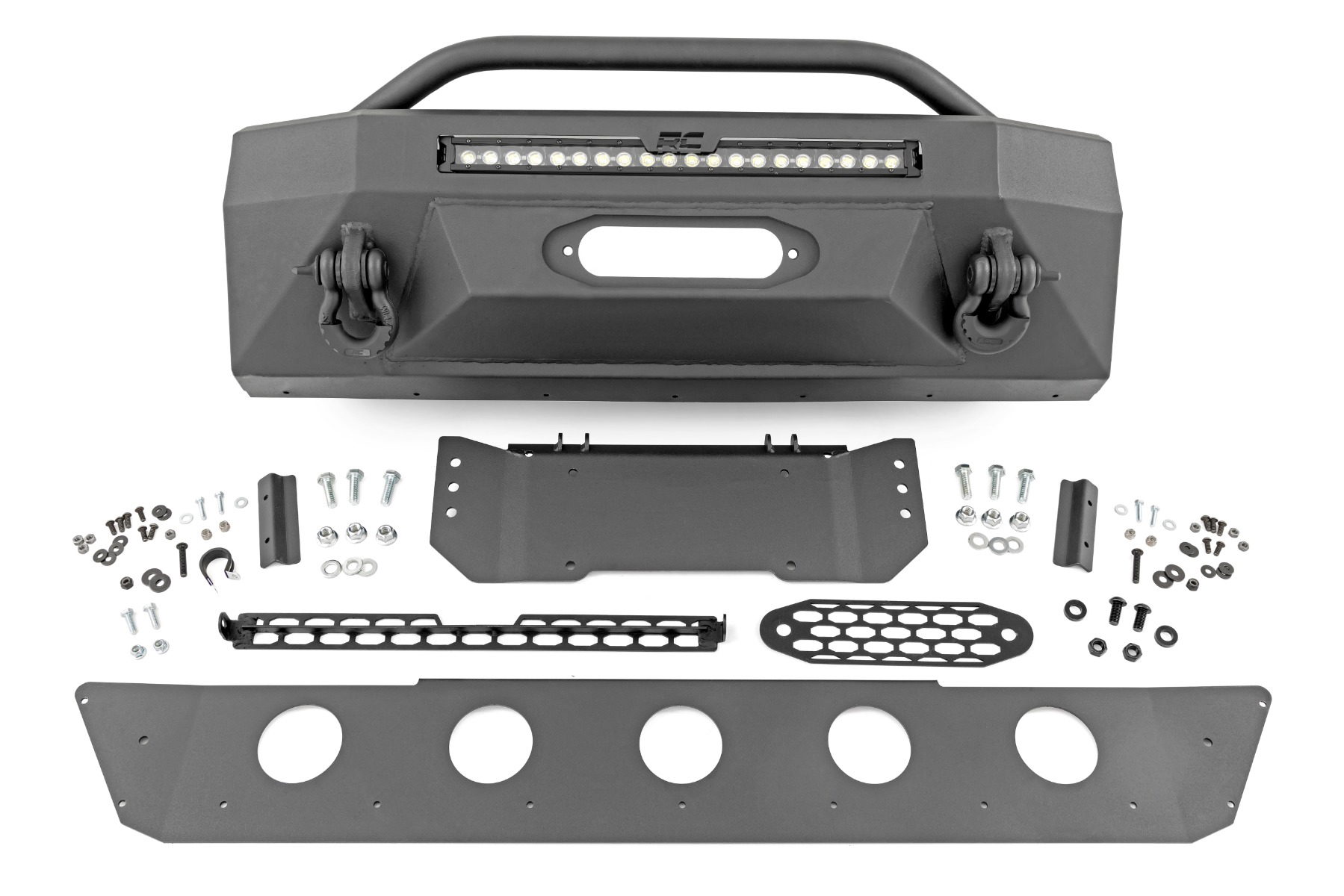 Rough Country Prerunner Bumper with 20-Inch Amber DRL Light Bar for 4Runner