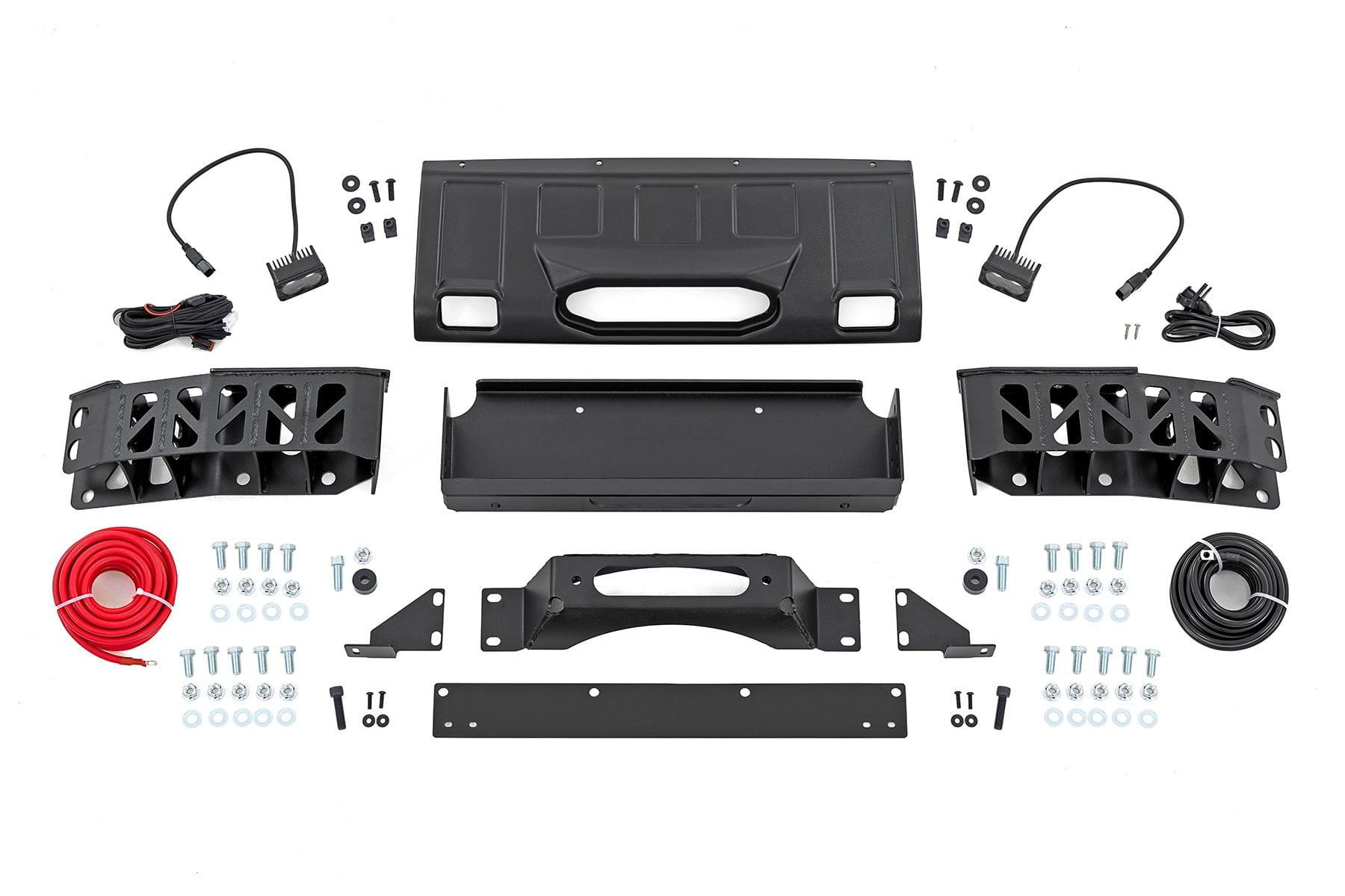 Rough Country Hidden Winch Mount with LED Fogs for Toyota Land Cruiser