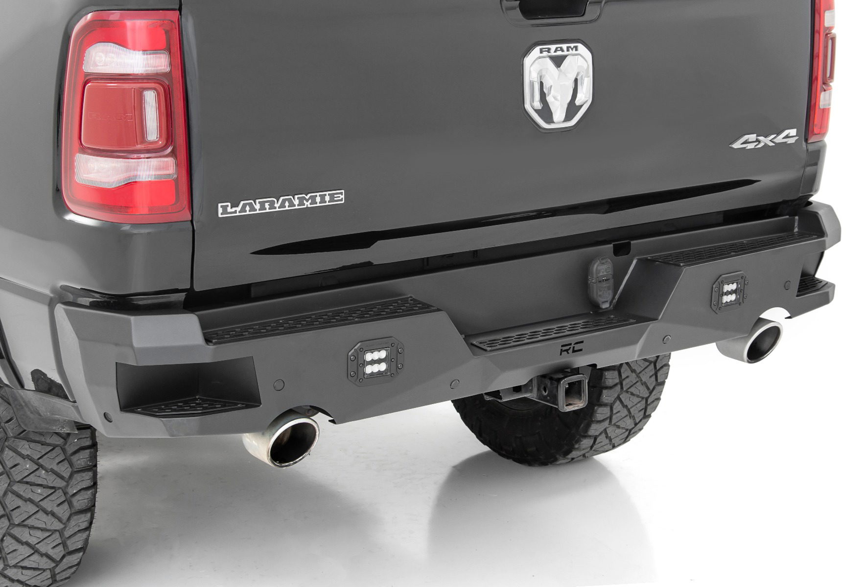 LED Rear Bumper with Bed Steps for Ram 1500 (2019-2025) — Rough Country 10755 — Rear Bumpers