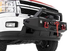 EXO Winch Mount Kit for Chevy Silverado 2500/3500 HD (2011-2019) shown installed, Rough Country 10764