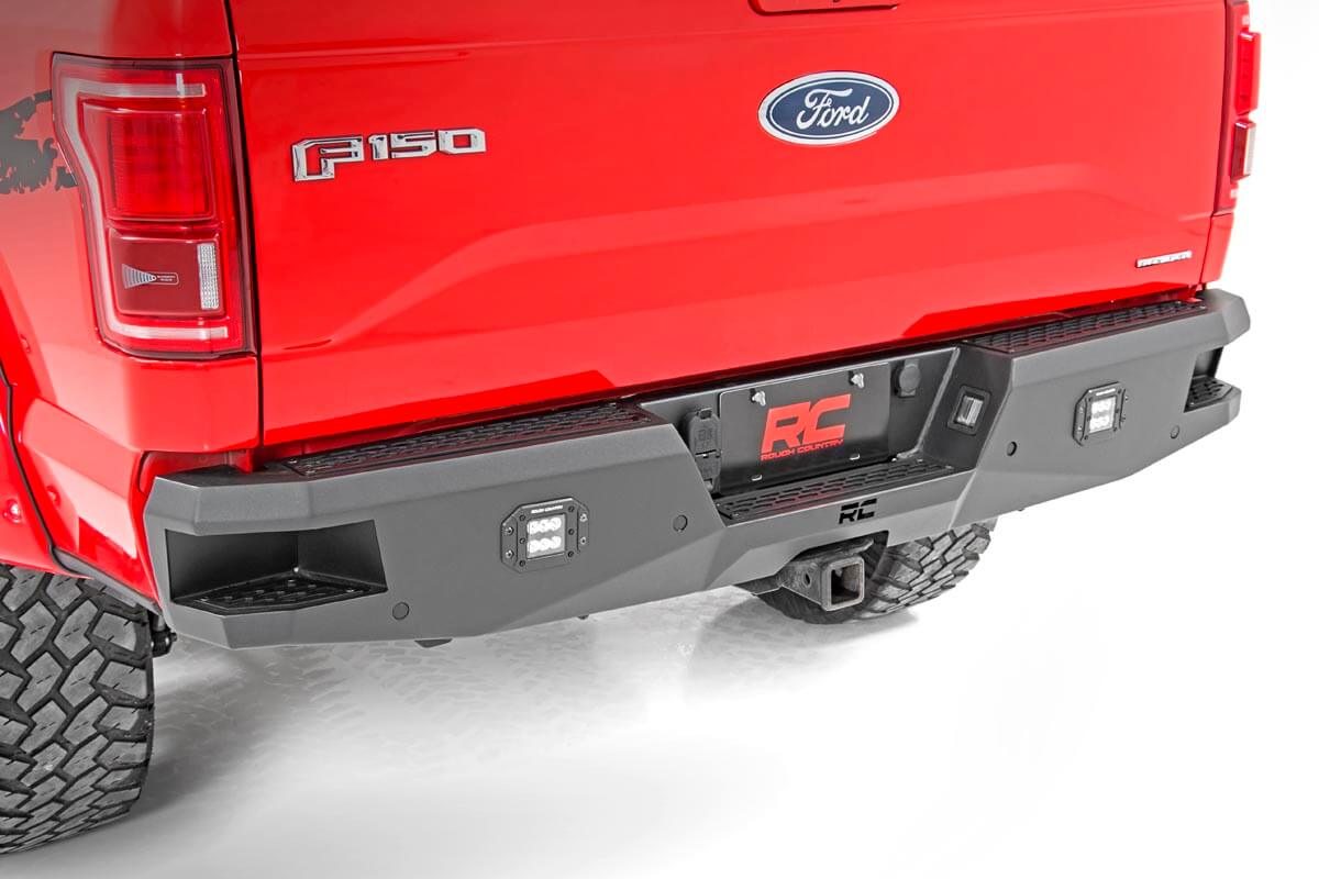 LED Rear Bumper with Bed Steps for F-150 (2015-2020) — Rough Country 10771 — Rear Bumpers