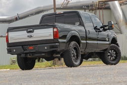 Rear Bumper with LED Lights and Bed Steps, view 2, Rough Country 10784