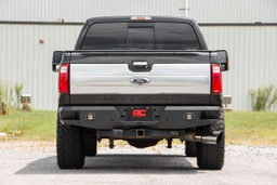 Rear Bumper with LED Lights and Bed Steps, view 3, Rough Country 10784