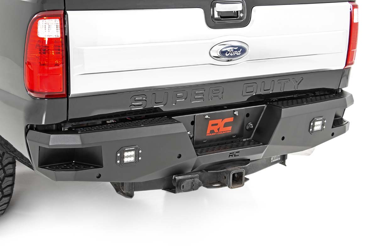 Rear Bumper with LED Lights and Bed Steps — Rough Country 10784 — Rear Bumpers
