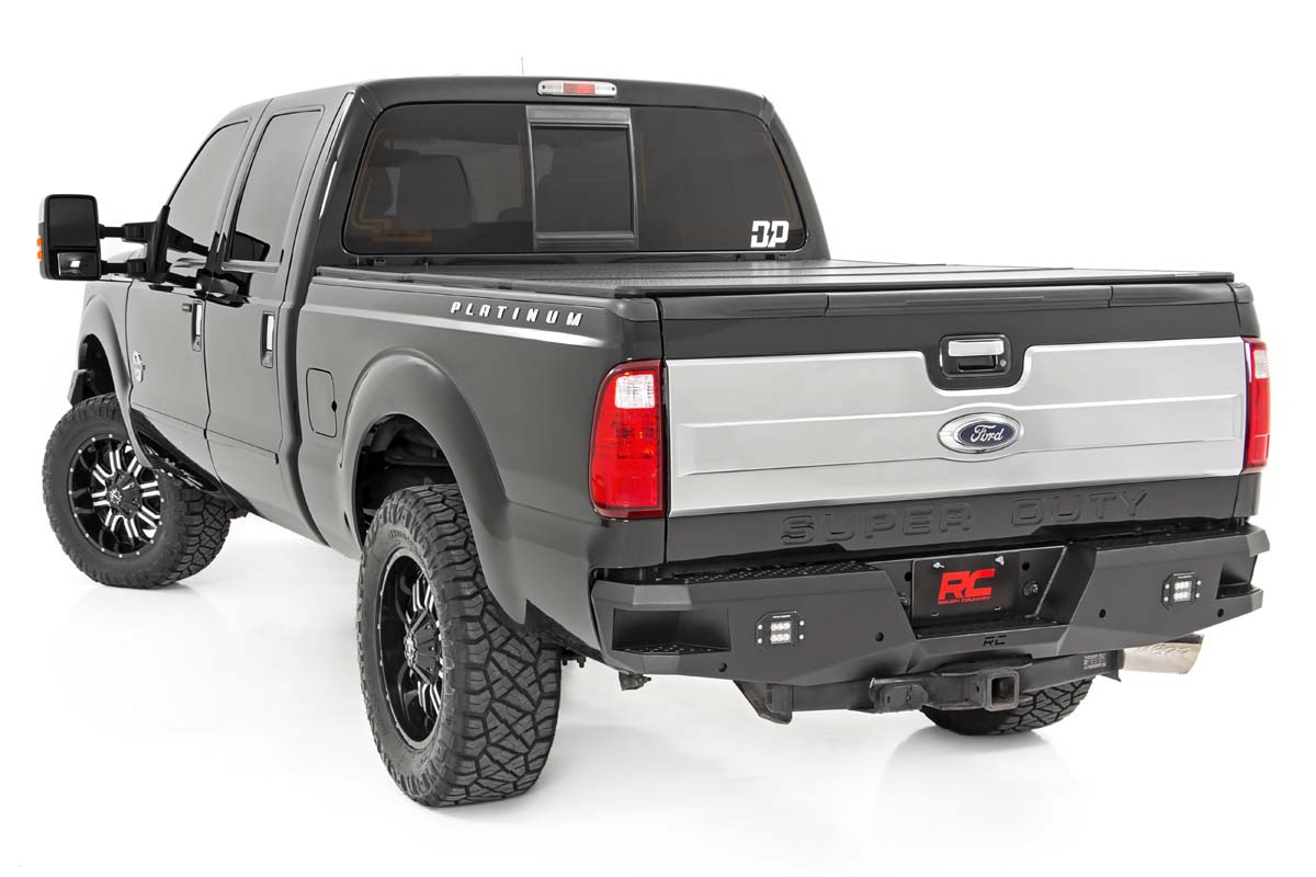Rear Bumper with LED Lights and Bed Steps, Rough Country 10784