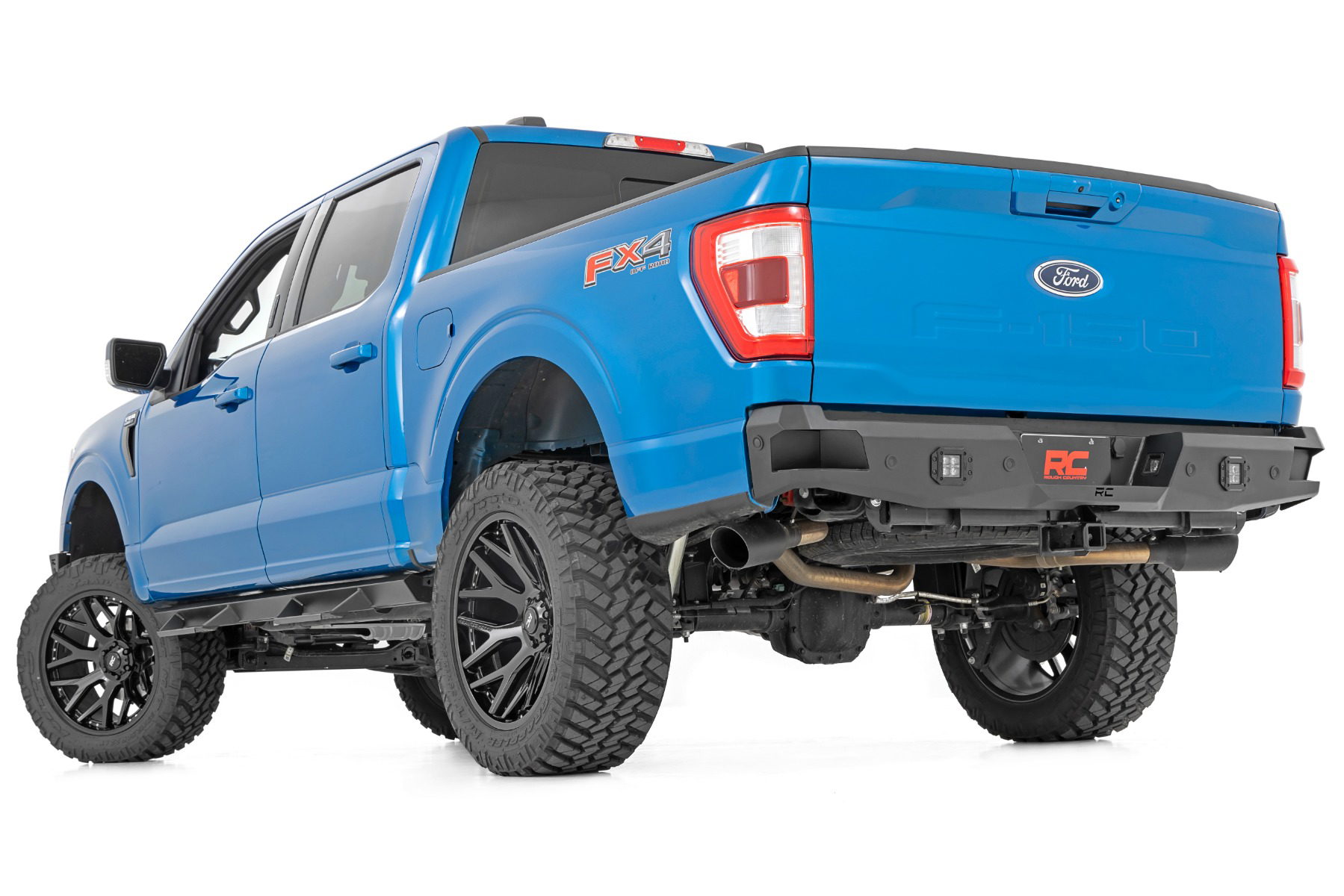 Rear Bumper with Bed Steps for 2021-2024 Ford F-150, Rough Country 10810A