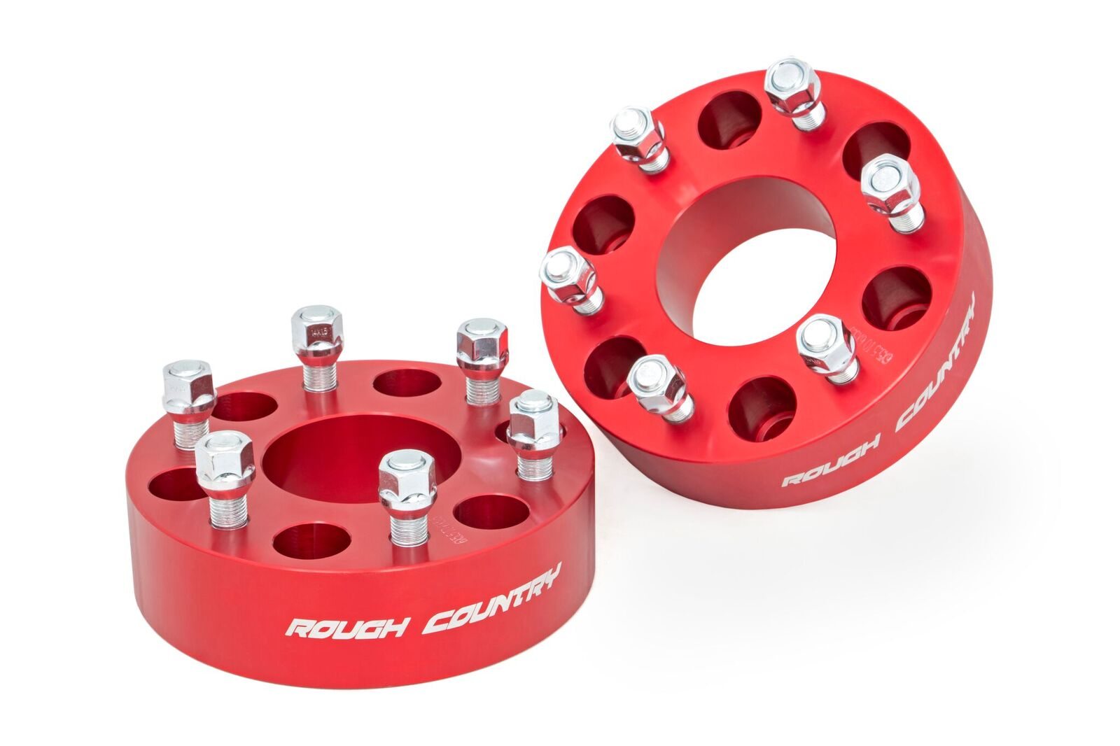 Rough Country 2-Inch Wheel Spacers, 6 x 5.5" Bolt Pattern — Red