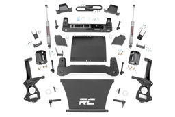 4-Inch Lift Kit for Trail Boss & AT4 Silverado and Sierra 1500 dimension diagram, Rough Country 110330