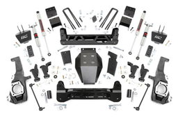 5-Inch Lift Kit with M1 Shocks for Silverado & Sierra HD dimension diagram, Rough Country 11040