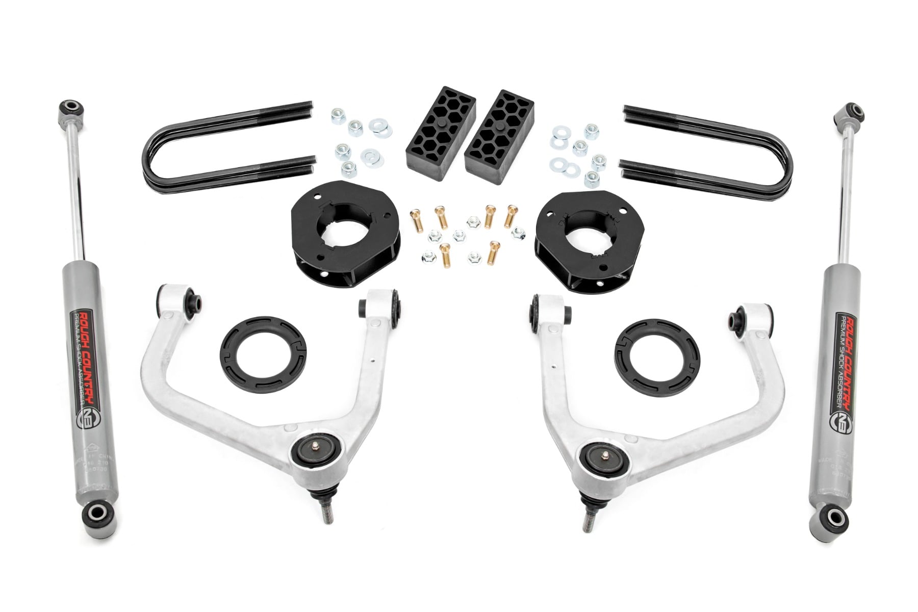 Rough Country 3.5-Inch Lift Kit with Forged Control Arms for Silverado 1500