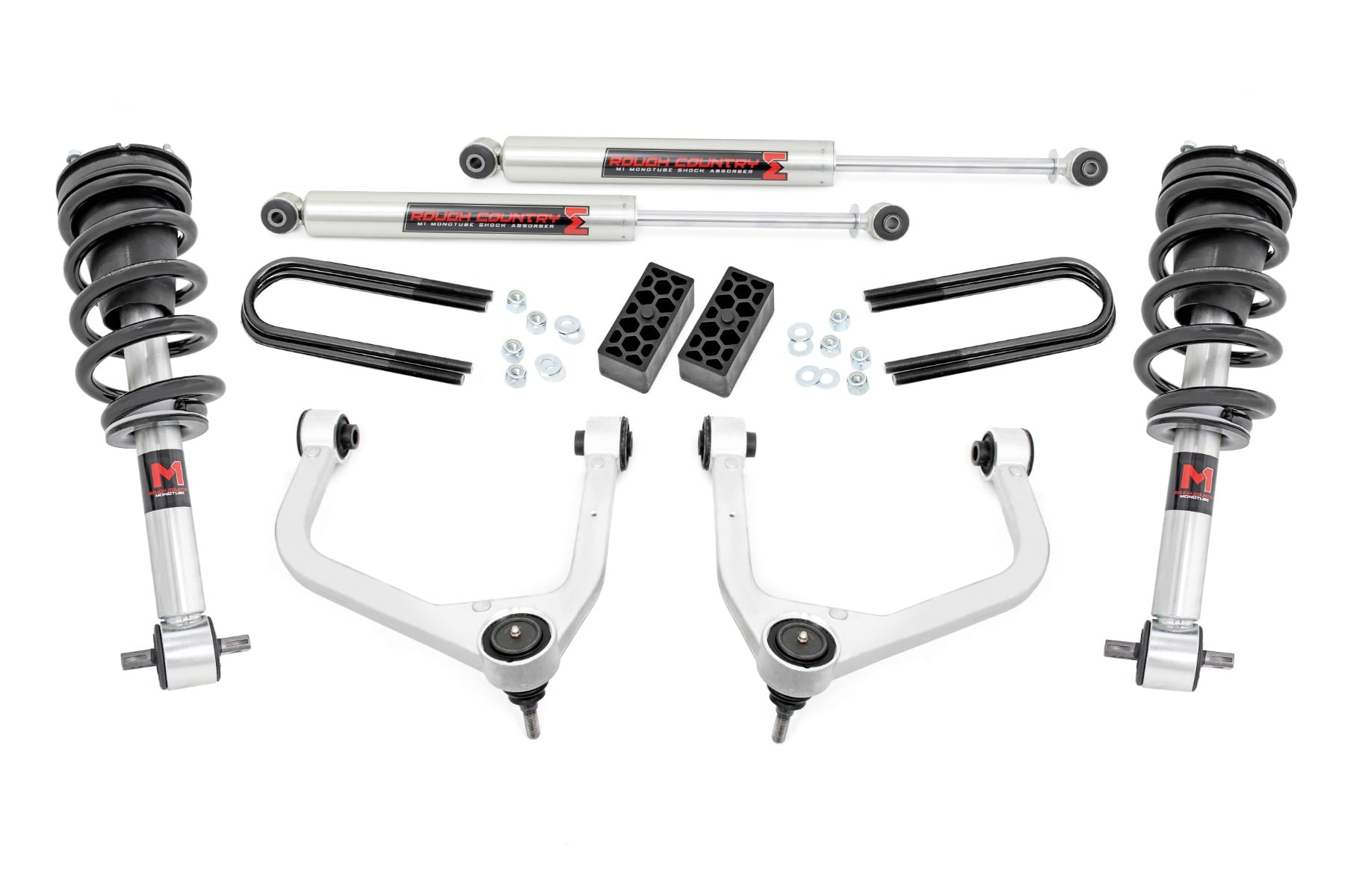 Rough Country 3.5-Inch Lift Kit with M1 Monotube Shocks for Silverado 1500