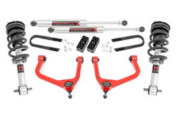 3.5-Inch M1 Lift Kit with Red Control Arms for Silverado 1500, Rough Country 110440RED