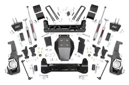 5-Inch Torsion Drop Lift Kit with N3 Shocks for 2020–2025 Chevy HD dimension diagram, Rough Country 111030