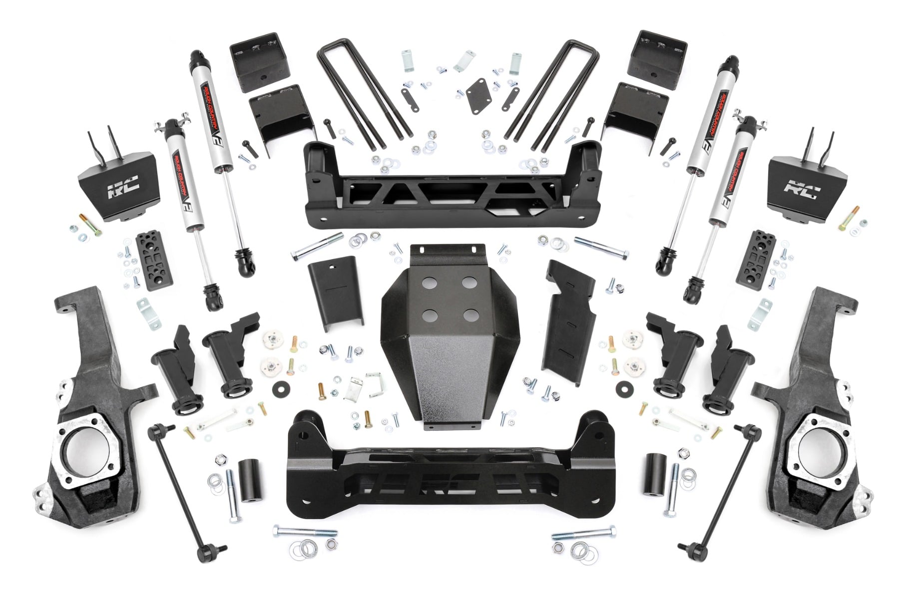 Rough Country 5-Inch Torsion Drop Lift Kit with V2 Monotube Shocks, Chevy HD