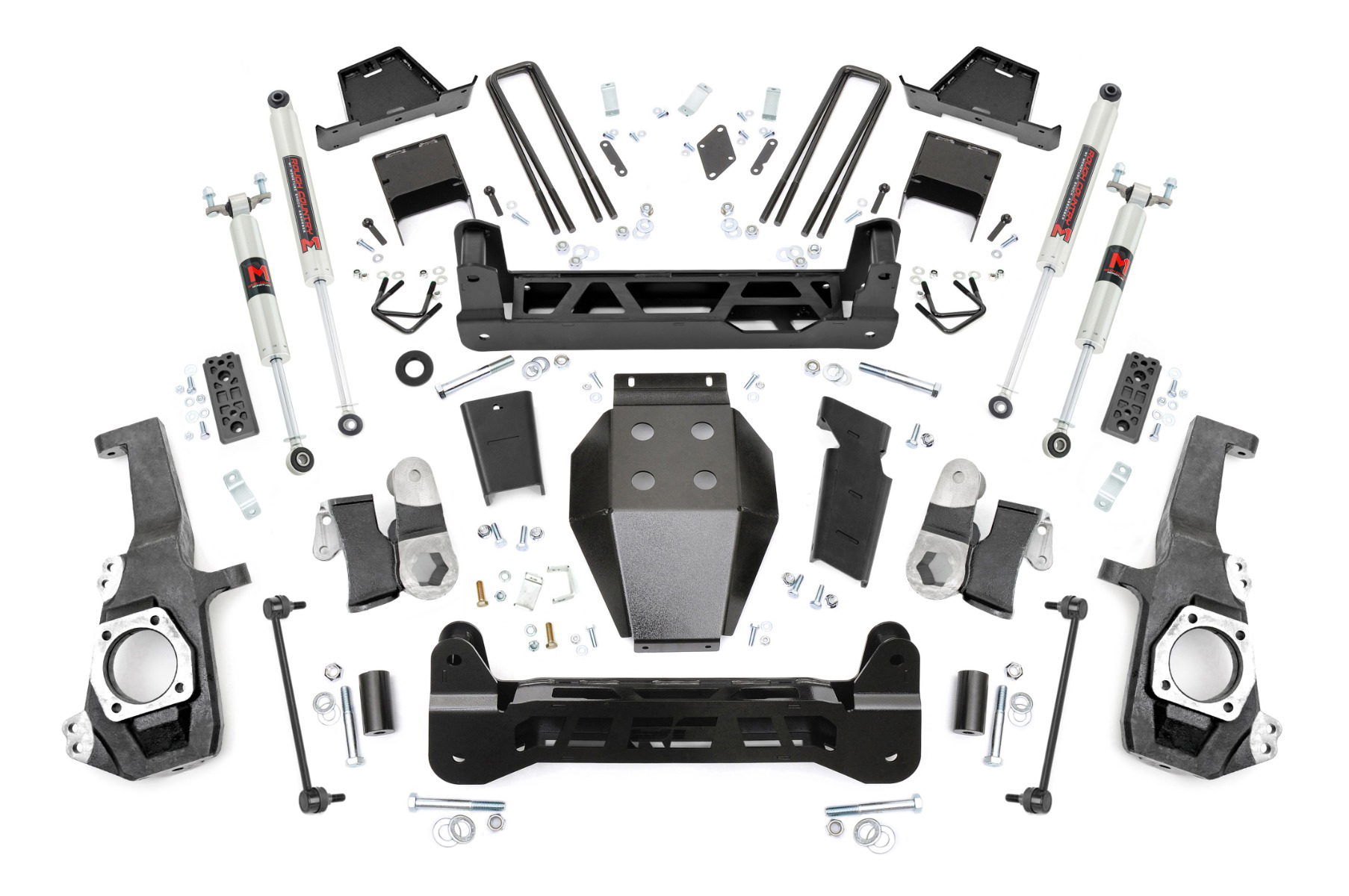 Rough Country 7-Inch Lift Kit with M1 Monotube Shocks for Chevy/GMC HD