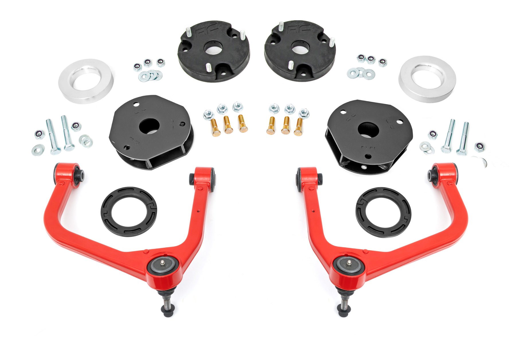 Rough Country 3.5-Inch Lift Kit with Red Forged Control Arms for Tahoe and Yukon