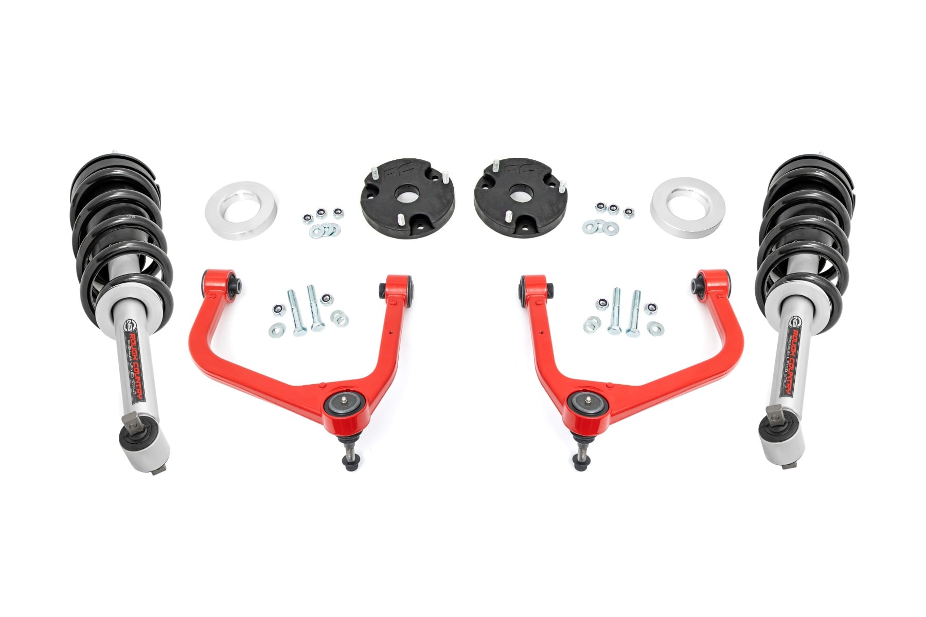 Rough Country 3.5-Inch Red Arm Lift Kit with Loaded Struts for Tahoe/Yukon