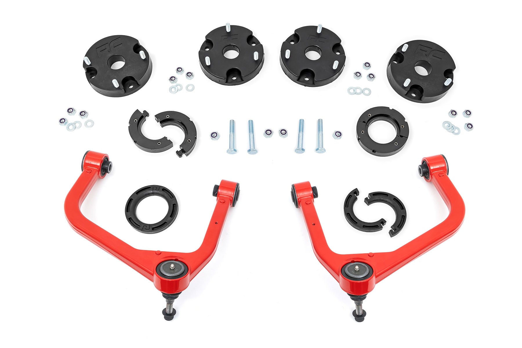 2.5-Inch Lift Kit for GMC Yukon, Red Control Arms, Rough Country 11800RED