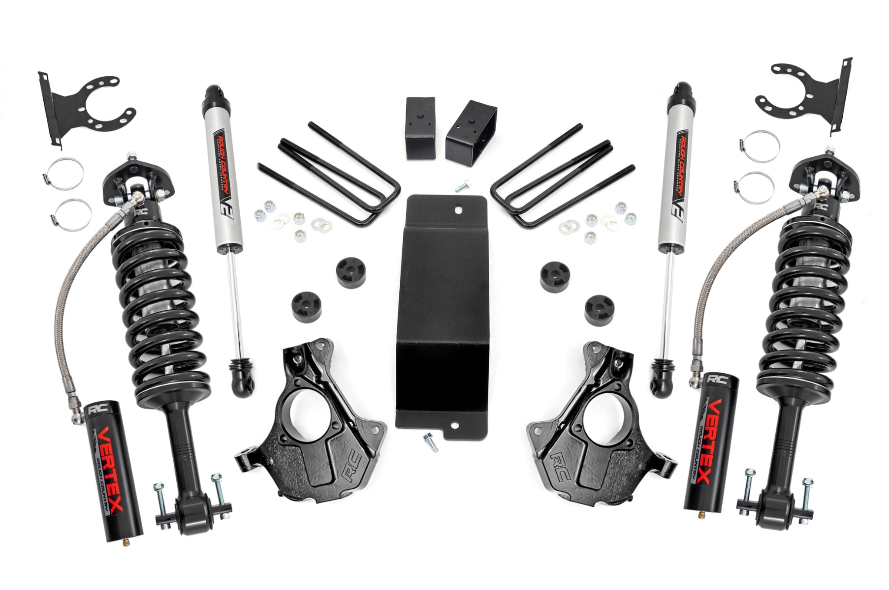Rough Country 3.5-Inch Lift Kit with Vertex 2.5 and V2 Shocks for Silverado 1500