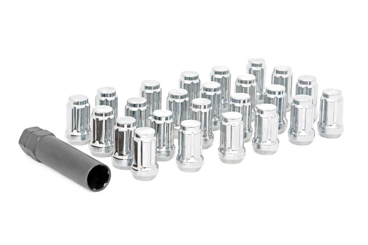 Rough Country Bulge Acorn Lug Nut Set, 1/2x20 Thread, with Socket Key