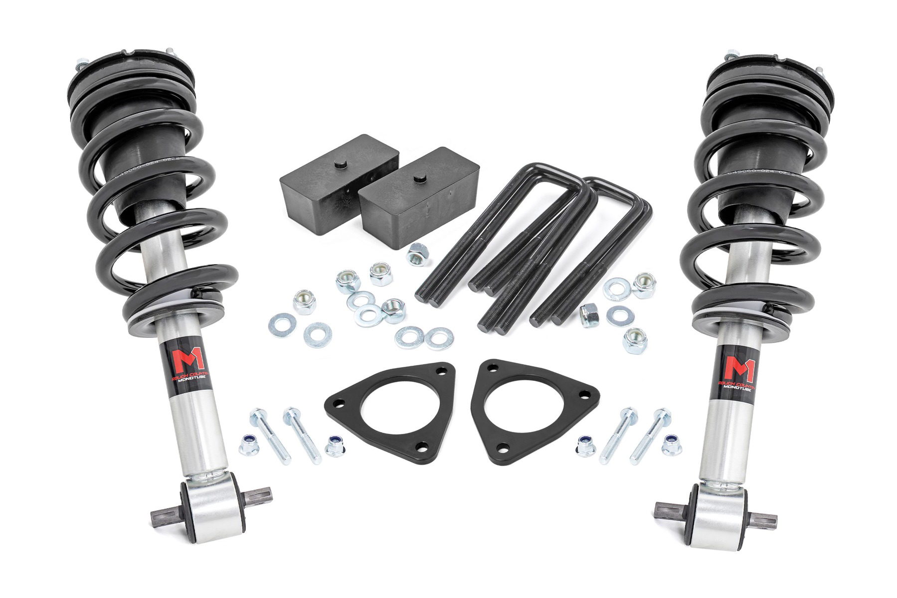 Rough Country 2.5-Inch Lift Kit with M1 Adjustable Struts for Silverado/Sierra