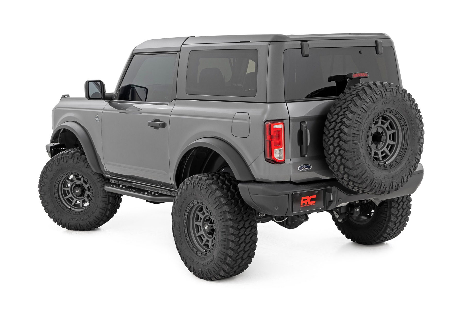 OV2 Running Boards for 2021-2025 Ford Bronco 4WD (2-Door), Rough Country 14004