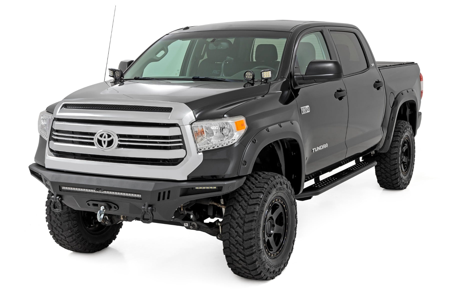 OV2 Running Boards for Toyota Tundra Crew Cab (2007-2021), Rough Country 14005