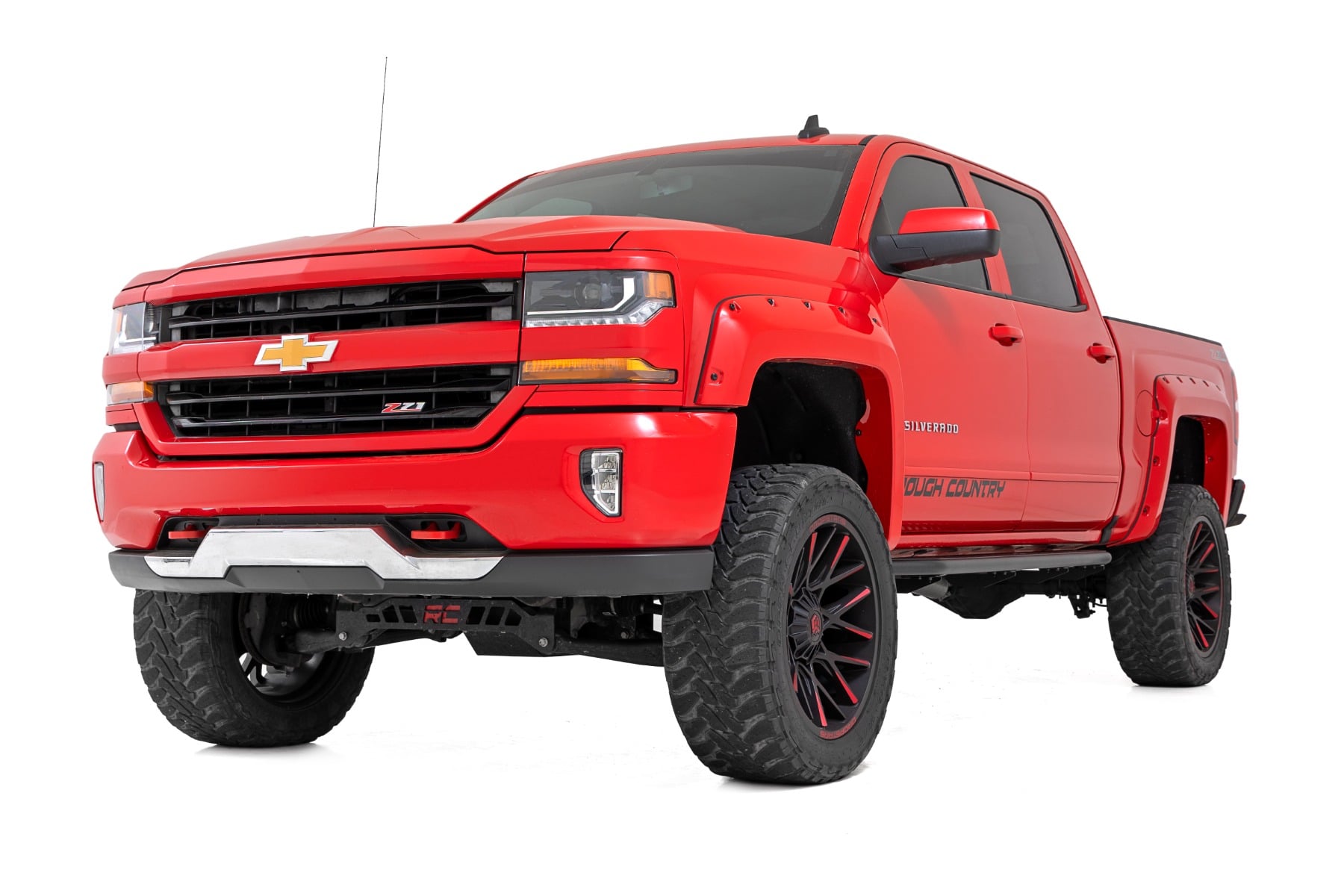 OV2 Steel Running Boards for Crew Cab Trucks, Rough Country 14010