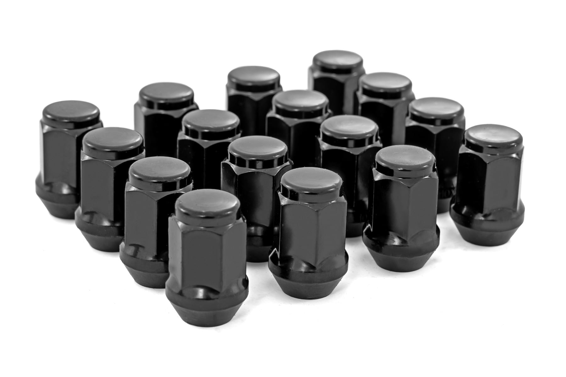 Rough Country Bulge Acorn Lug Nut Set, M10x1.25 Thread — Black